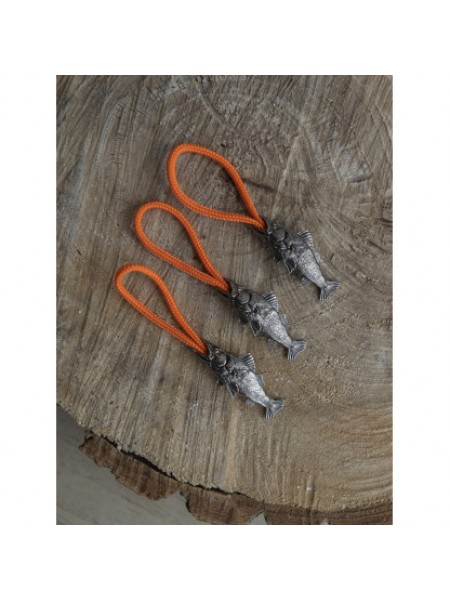 Комплект брелоков на молнию "Судак",оранжевый шнурок